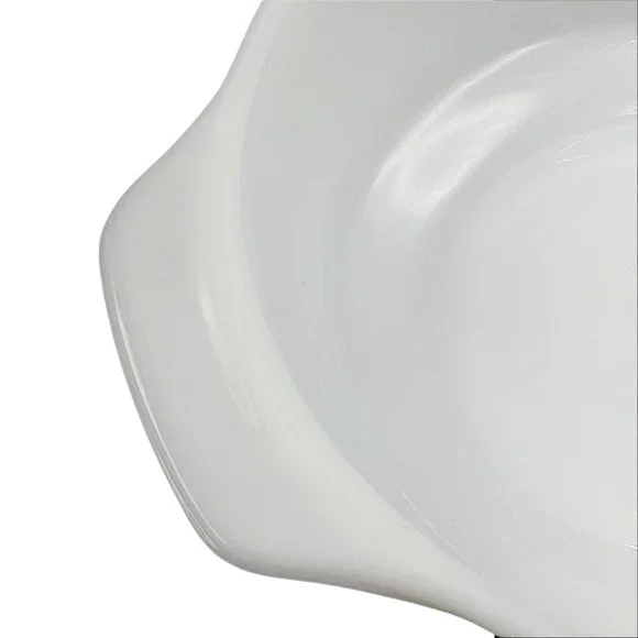 Vintage White Milk Glass Round Baker One Quart Small Casserole Side Dish #436 - Picture 2 of 10